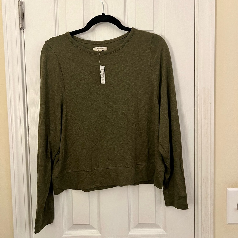 NWT Madewell Long Sleeve T-shirt Olive Size L